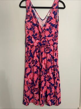 Boden Pink and Royal Blue Floral Dress